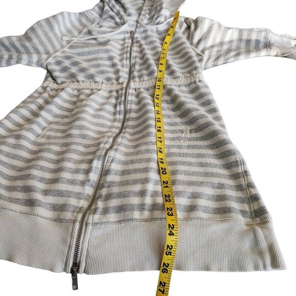 Intimately Free People Jacket‎ Gray Stripe Hooded Tie Waist Lounge Ivory small - Picture 9 of 14